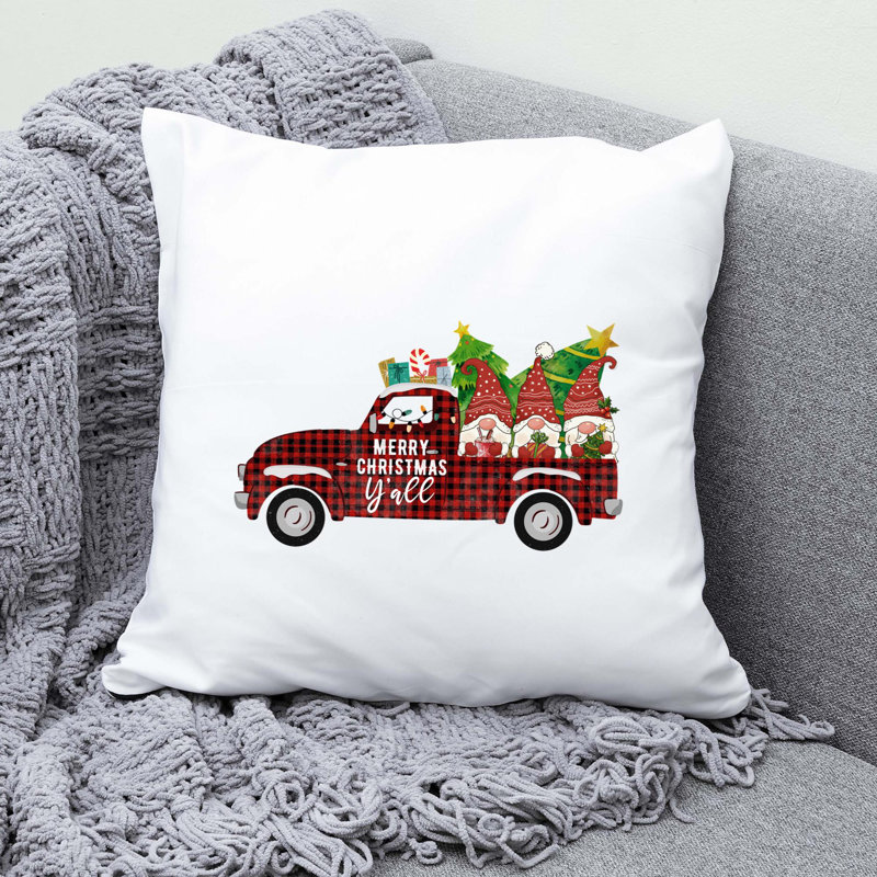 Christmas-01 Polyester/Polyester Blend Reversible Throw Pillow, 18" x 18"