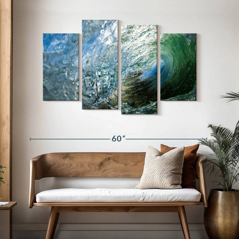 Gillard à l'intérieur de la vague océanique, H 32 po x l 52 po