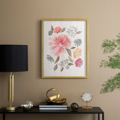 «Loose Peony I», reproduction encadrée - bois massif