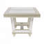 Dining 7Pc Set Champagne Finish Table W Leaf Glass Insert Top-1335677352