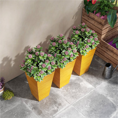 Ensemble de 3 pots à fleurs de 28 po de hauteur avec trou de drainage Outsunny