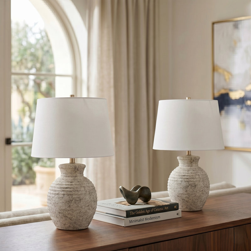 23" Ceramic Single Table Lamp Set