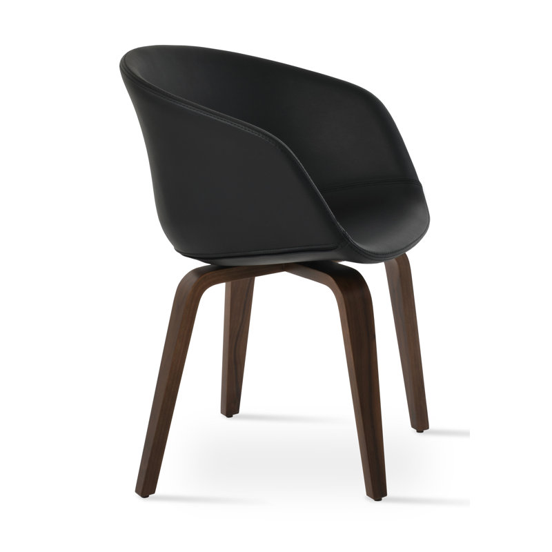 Fauteuil Tribeca, Noir, Noyer