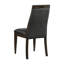 Of 2 Dark Walnut Dining Chairs With Grey Fabric Upholstery - Elegant Choice Upholstered Details Chic