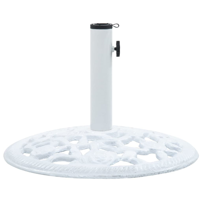 Base de parasol 19,8 livres pour fonte robuste de 1,4, 1,5 et 1,9 pouces, 13" H x 18.9" W x 18.9" D, White, Round
