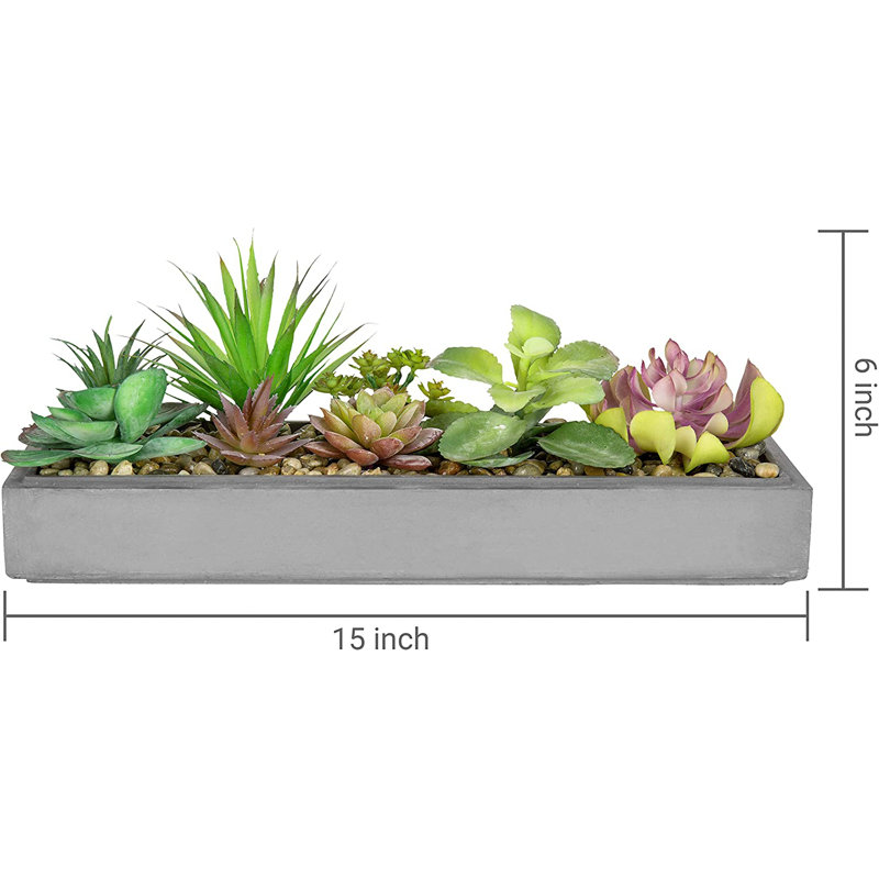 6'' Faux Succulent in Cement Pot
