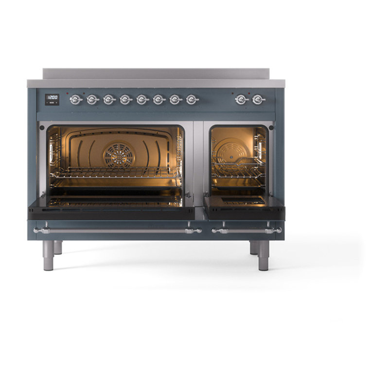 ILVE Nostalgie II Noblesse 48 in Induction Range, Blue Gray/Chrome