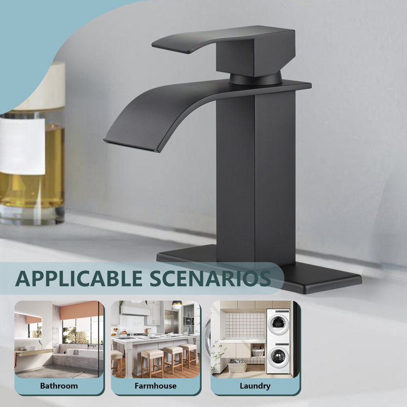Single Hole Bathroom Faucet, Matte Black