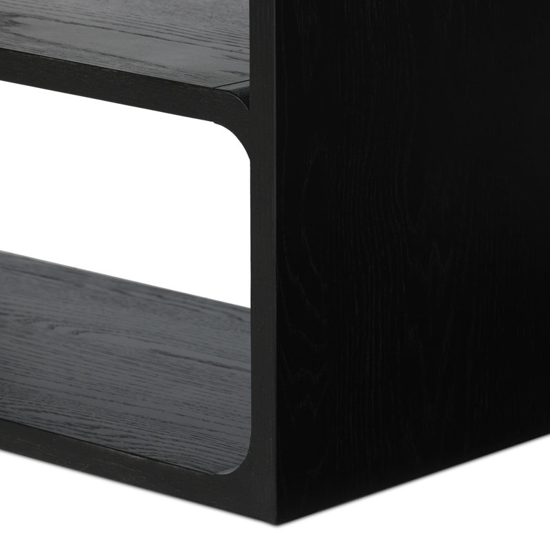 Risa Geometric Bookcase, Brushed Ebony Oak