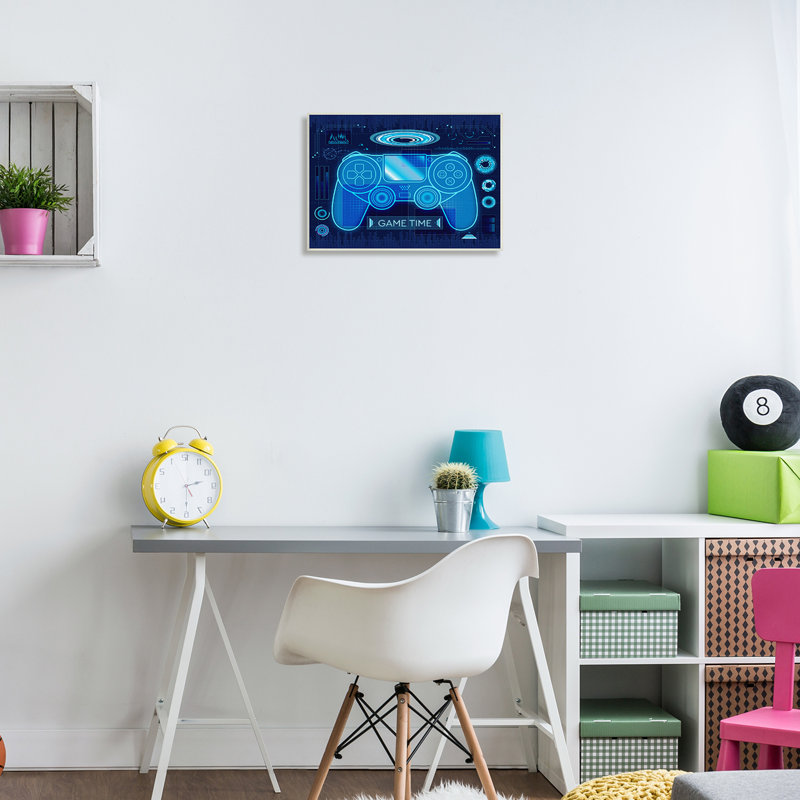 «Game Time Bold Blue», thème de jeu d'ordinateur par Ziwei Li - impression, Sans cadre, H 13 po x l 19 po x P 0,5 po