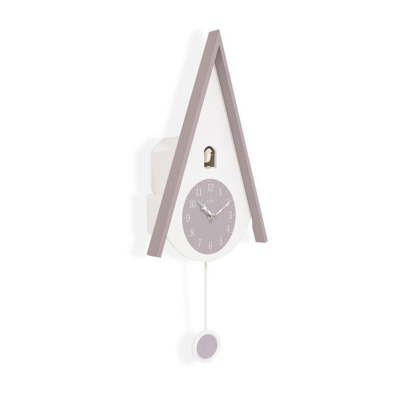 Acctim Lulea Cuckoo Clock Wooden Modern Contemporary Quartz Mauve Blush