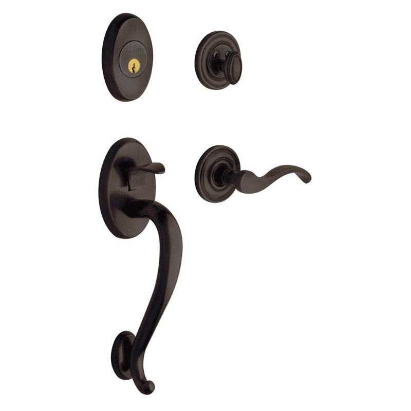 Logan Handleset with Single Cylinder Deadbolt and Door Lever and Rosette, Venetian Bronze, Yes, Keyed Alike
