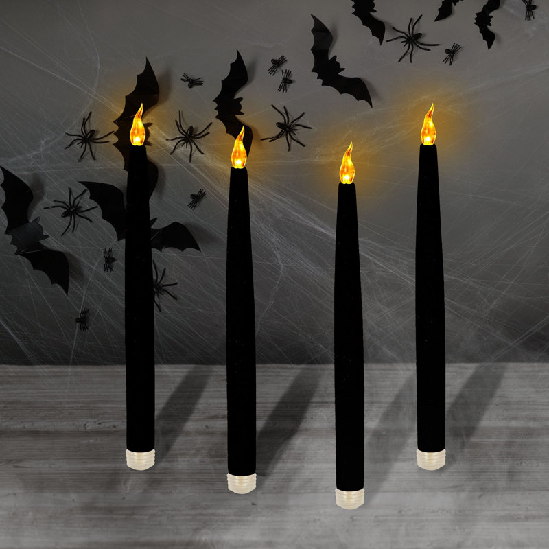 Chandelles coniques à piles, noires - 4 unités