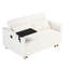 Double velours côtelé beige avec table mobile et connexion, convenant à une prise de table de différents styles, offrant une sensation luxueuse-1491093613