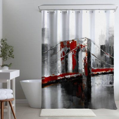 Shower Curtain CI133 – Polyester Shower Curtain, Dye Sublimation Print, 71" W × 74" L