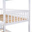 Lit simple superposé au dessus d'un lit simple avec glissade, lit maison avec glissade-490610007