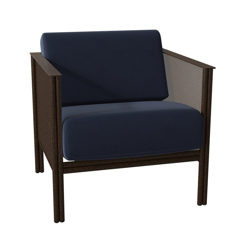 Jax Outdoor Lounge Chair, Spectrum Indigo Sunbrella® Plainweave, Textured Black
