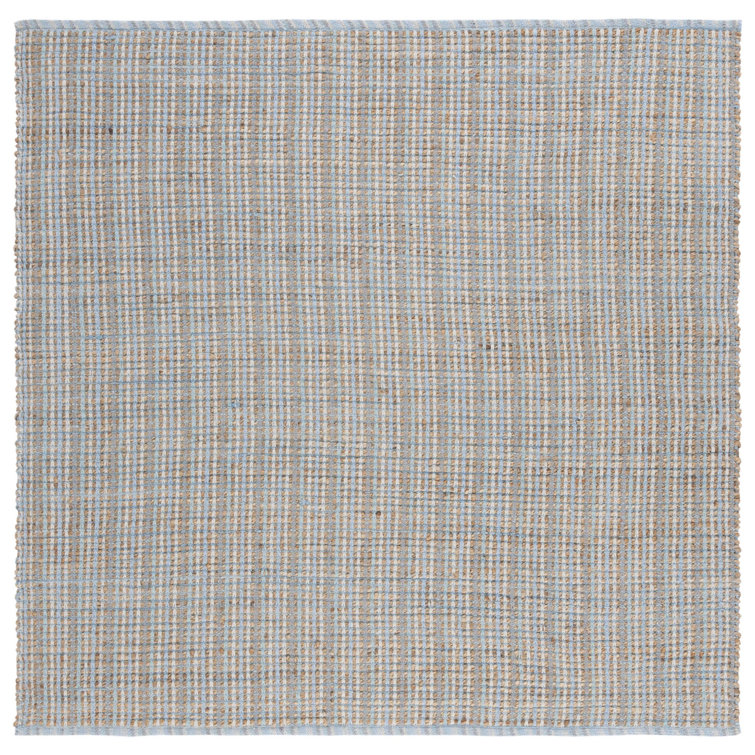 Doleman Hand Woven Jute/Cotton Striped Rug in Gray