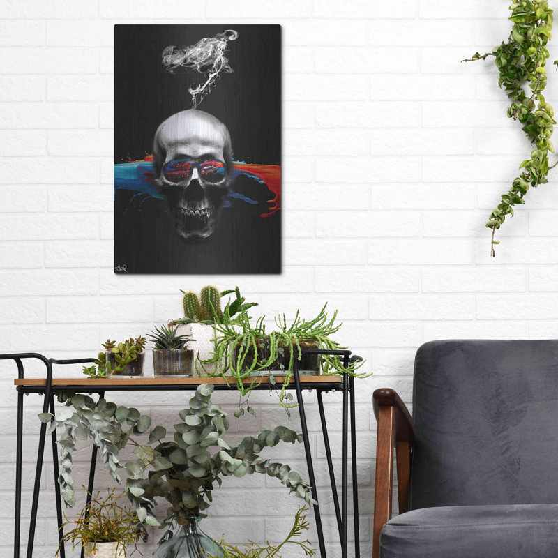 "Logique de la mort" par Loui Jover, H 16 po x l 12 po