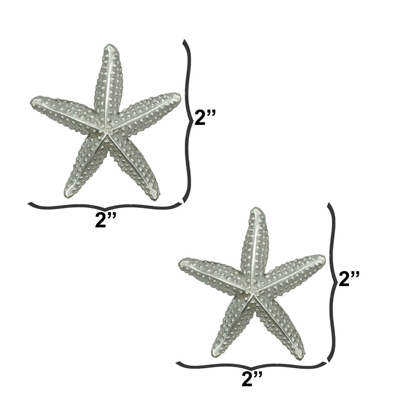 2" Starfish Small Knob, Brushed Nickel, 2" L x 2" W, 2