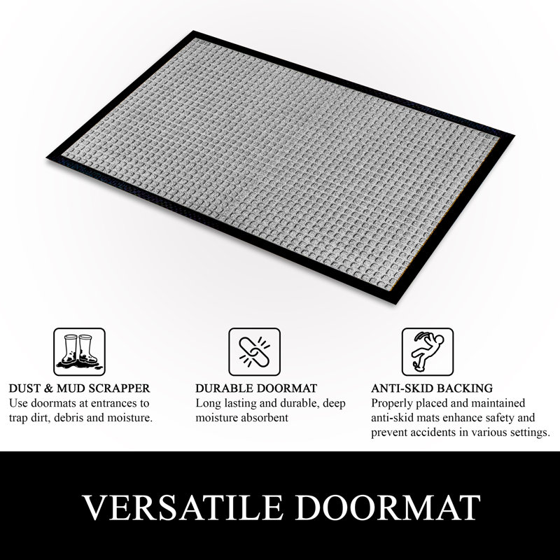 Odarius Indoor/Outdoor Non-Slip Polypropylene Doormat with Rubber Backing – Washable Welcome Mat for Entryway, Patio, Garage & Office