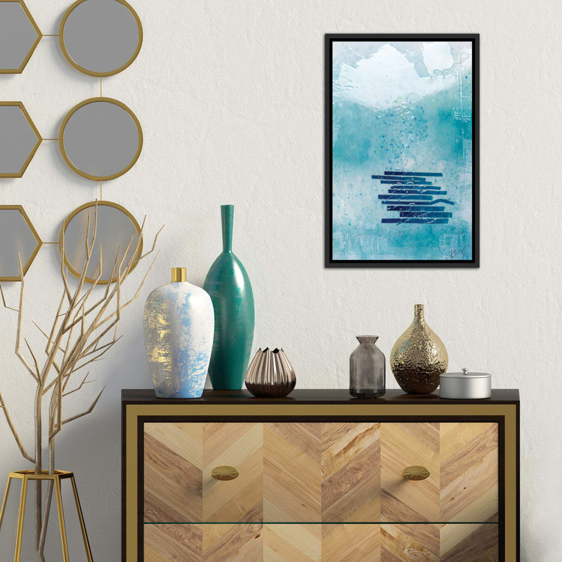 « water » par kent youngstrom-reproduction d’art, Toile avec cadre noir, H 26 po x l 18 po x 1,5 po
