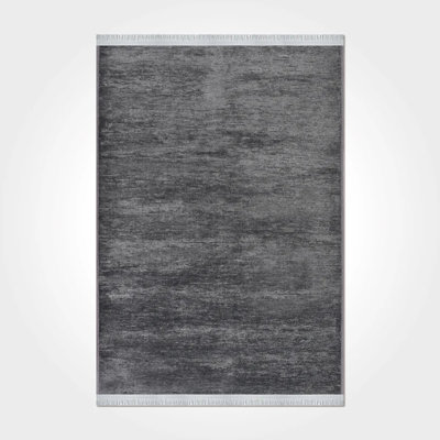 Tapis en polyester moderne antidérapant Hanzade facile à nettoyer
