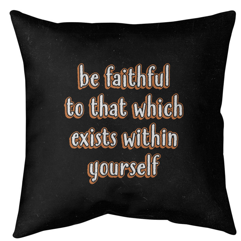 Coussin de sol be loyal to yourself, 40 po x 40 po, Orange