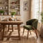 Chaise rembourrée avec pieds en bois-1955839381