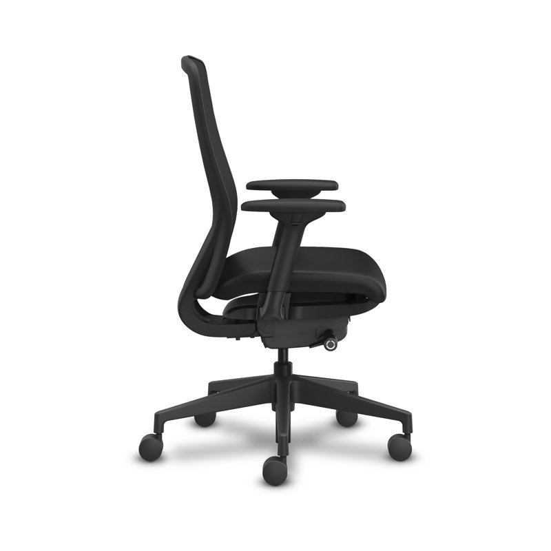 HON Nucleus Mesh Ergonomic Office Chair, Vinyl, Advanced Tilt, Black Frame, Black, Black Vinyl, Black, Advanced Tilt