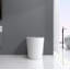 Toilette intelligente de luxe intelligente avec pulvérisateur d'eau chaude et sécheuse instantanées, fonction de chasse d'eau automatique / capteur de pied, siège de bidet chauffé à température ajustée, affichage à DEL blanc