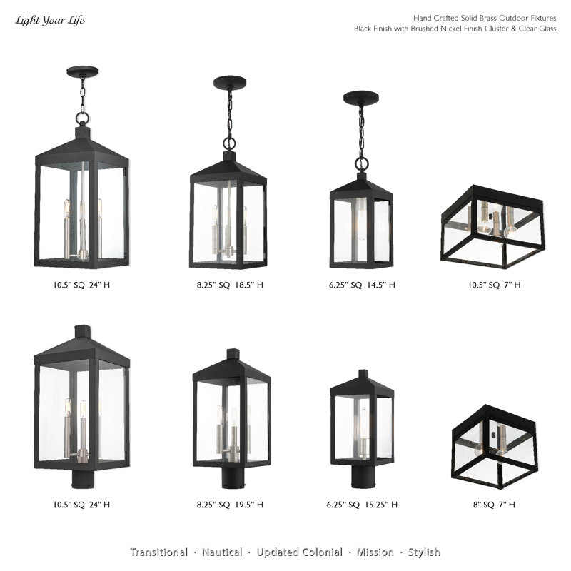 Lanterne suspendue d'extérieur 1 lumière H 14,5 po Inniss, Noir