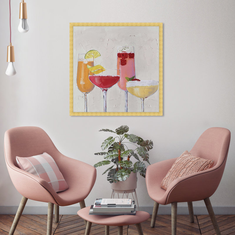 Choisissez deux - peinture sur toile, H 24 po x l 24 po, Papier avec cadre doré