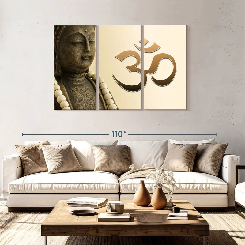 Adella Buddha Om Sign, 48" H x 74" W