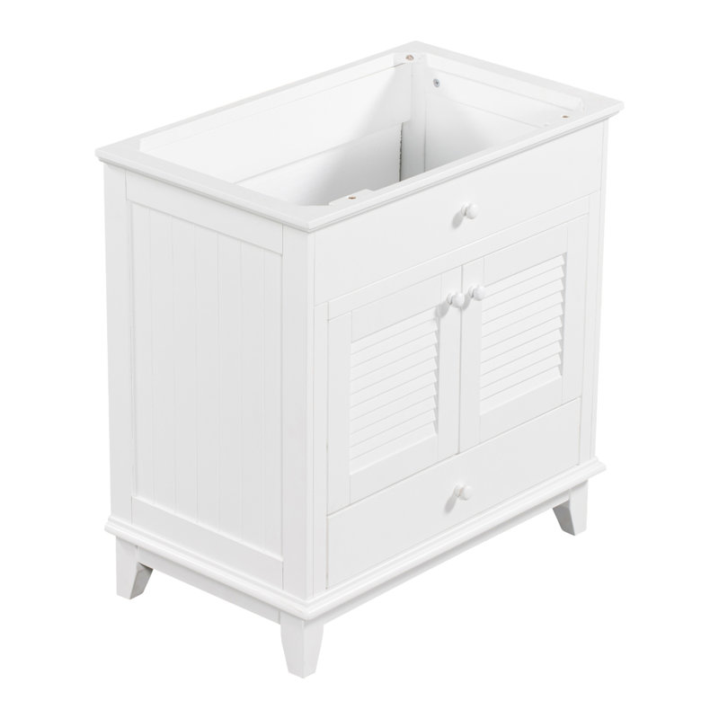 【Sink Not Included, Only Vanity Base Cabinet】30" Bathroom Vanity Base Without Sink, Bathroom Cabinet With Two Doors And One Drawer