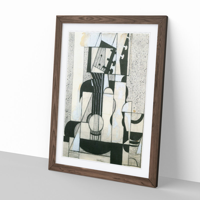 Guitar Vol.2 by Juan Gris - Framed Print, 48cm H x 36cm W x 2cm D, Walnut Framed