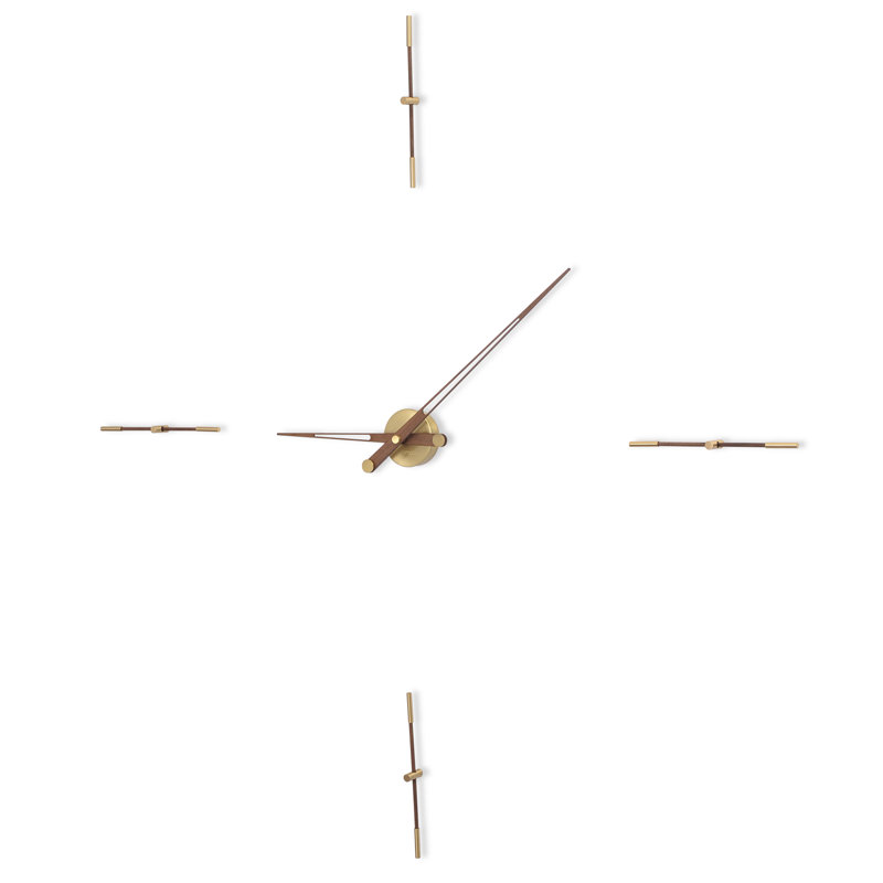 Merlin Metal Analog Wall Clock, Gold, Large