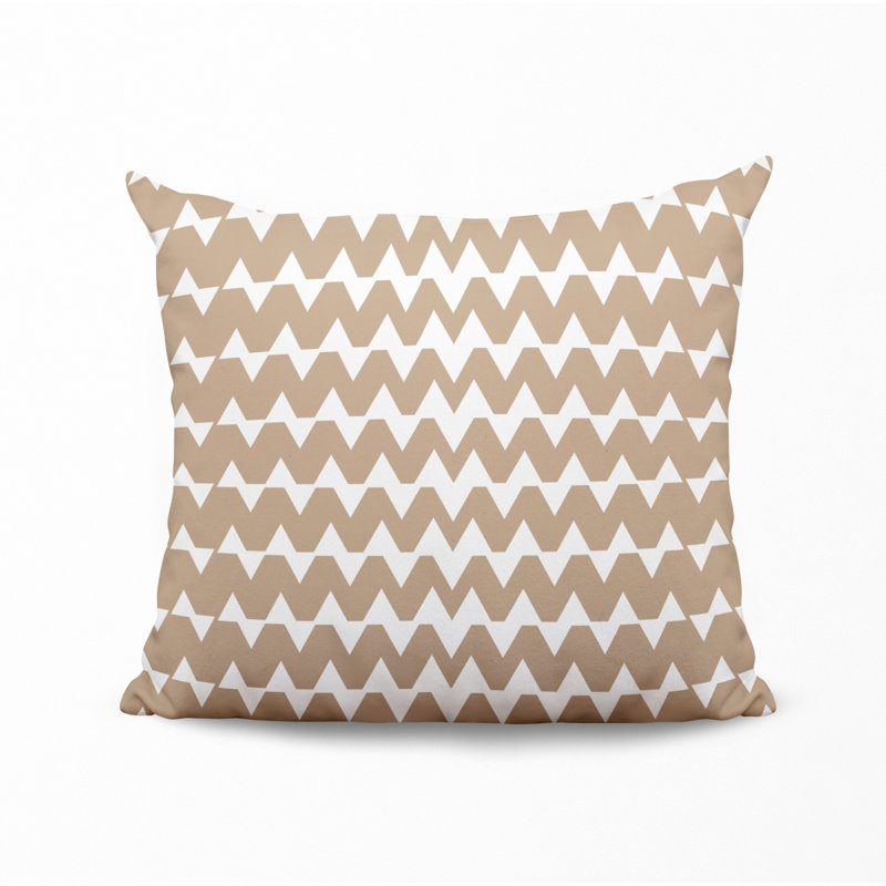 Outdoor Reversible Throw Pillow, Beige, 15W" x 15H"