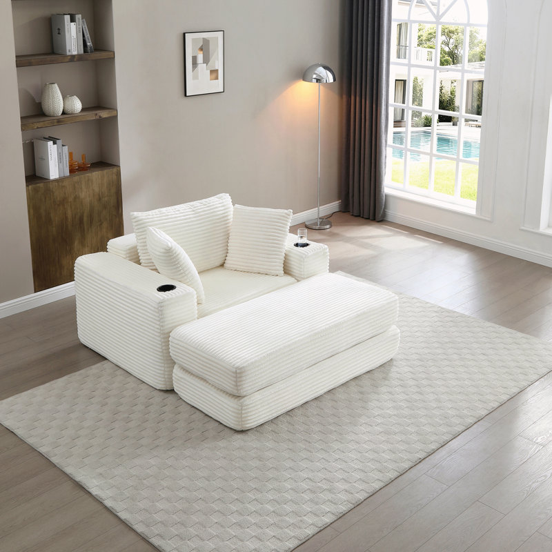 Méridienne de 52,4 po, Beige
