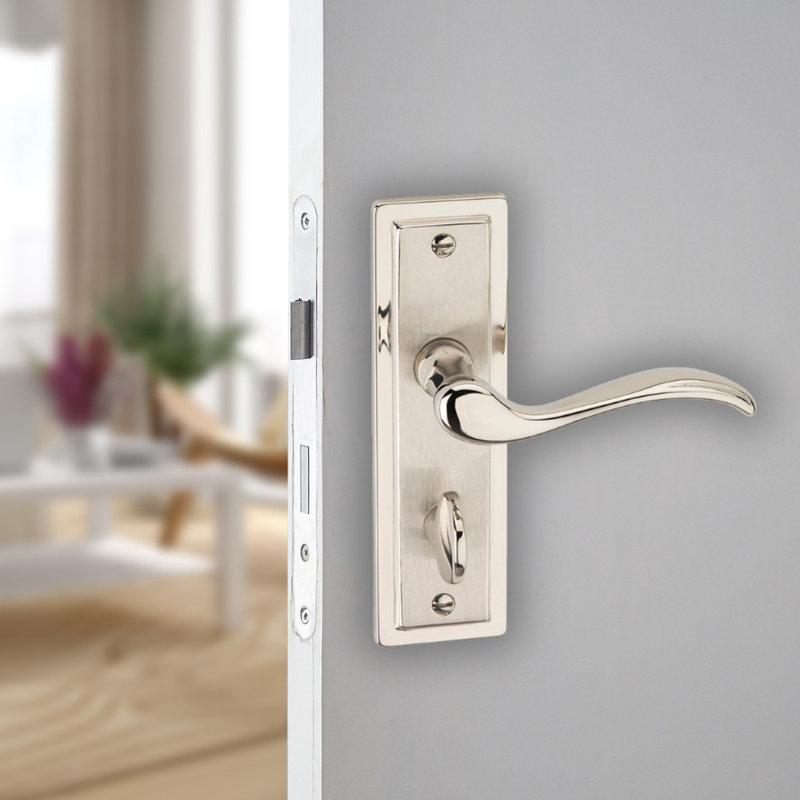 Door Handle, Satin Nickel Bathroom