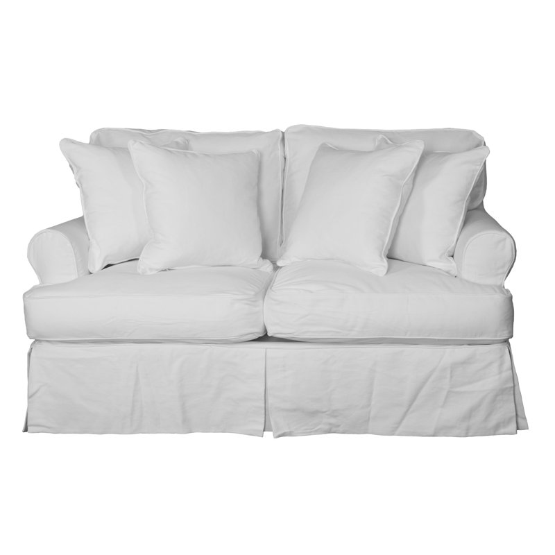 Wesham 60'' Slipcovered Loveseat, Tan Polyester