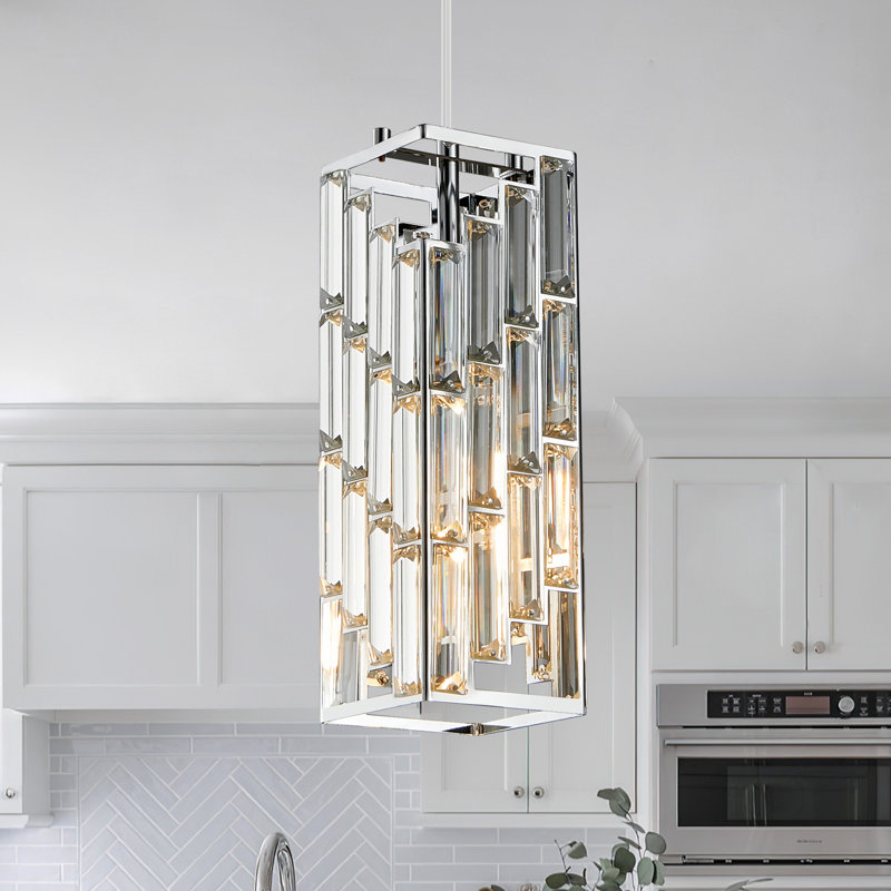 Catine - Pendant Lights Kitchen Island, Adjustable Pendant Light Fixture for Kitchen Island Dinning Room Bedroom, 1, Chrome