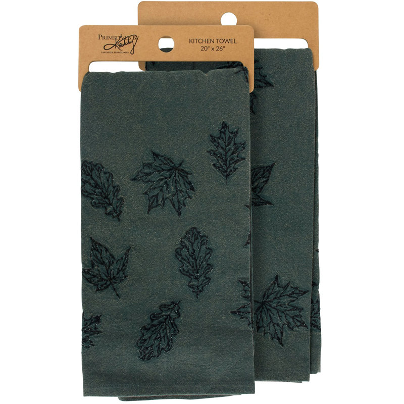  Serviette de cuisine à feuilles émeraude - 20 po x 26 po