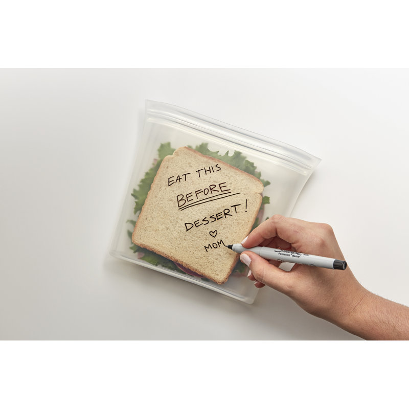 Zip Top Reusable Food Storage Bags | 3 Bag Set [Frost] | Microwave, Dishwasher and Freezer Safe, Frost