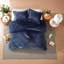 Ensembles de literie en velours luxueux, confort en coton, bleu marine de style moderne