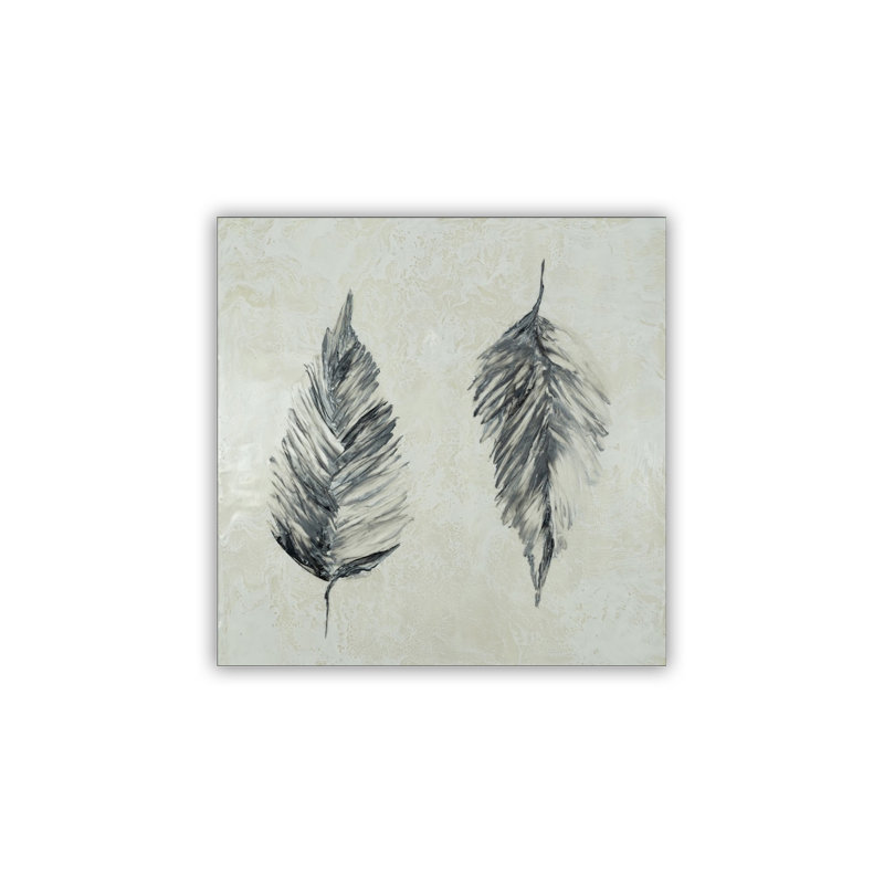 «Silver Foliage», art mural sur toile, Cadre flottant noir, H 30 po x l 30 po