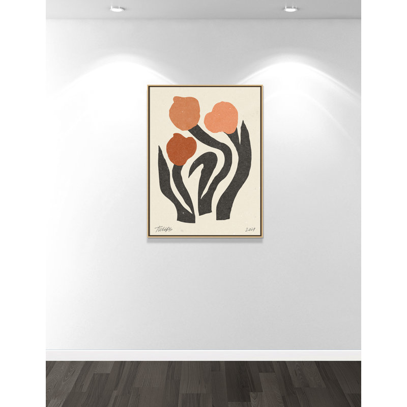 Imprimé de fleurs modernes par NKTN, Toile avec cadre, Natural Floater, 31.5'' W x 41.5'' H