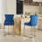 Adam 26" Counter Height Bar Stools Set of 2, Modern Velvet Barstools with Button Back&Rivet Trim Upholstered Kitchen Island Chairs with Sturdy Chromed Metal Base Legs Farmhouse Bar Stools, (2 Pack)-81907756