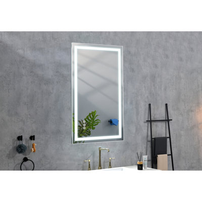 Miroir de salle de bain à DEL 40 po x 32 po pour salle de bain - brouillard, intensité variable, 3 options de couleur, fonction de mémoire, choix de décor mural, mémoire, utilisation élégante
