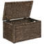 Coffre de rangement robuste en osier de jacinthe d'eau avec charnière de sécurité et structure en métal Ved, H 17,5 po x l 30 po x P 17,5 po, délavé brun-85679098-121071244
